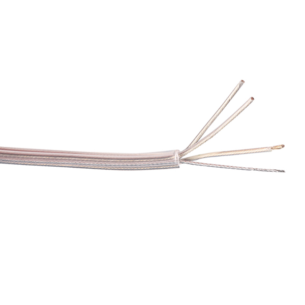 FEP snoer met PVC mantel 3x0,75mm2 rond transparant per meter met staaldraad

